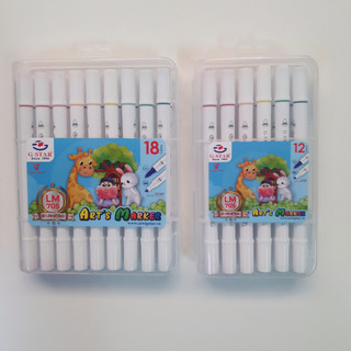 Bút màu lông g-star arts marker có hai đầu viết lm- 705 , bút dạ nhiều màu dễ thương.