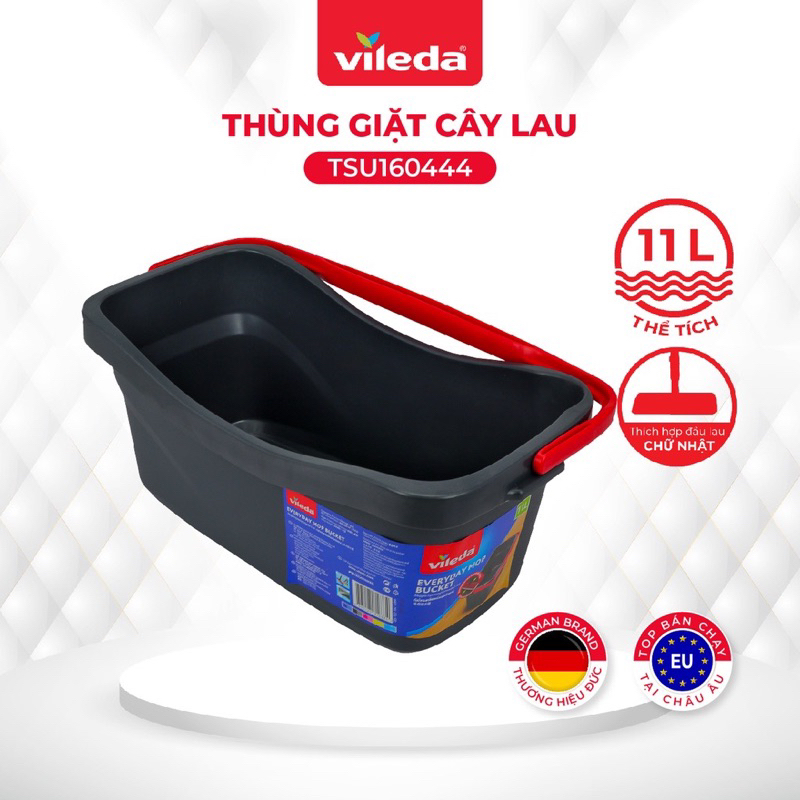 Thùng giặt cây lau nhà VILEDA dung tích 11L, phù hợp cây lau bản rộng, chữ nhật