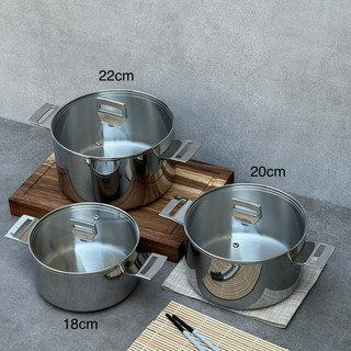 Nồi inox đúc Kaiyo Nhật Bản, đúc liền khối thân và đáy, 3 lớp với độ dày 2,5mm