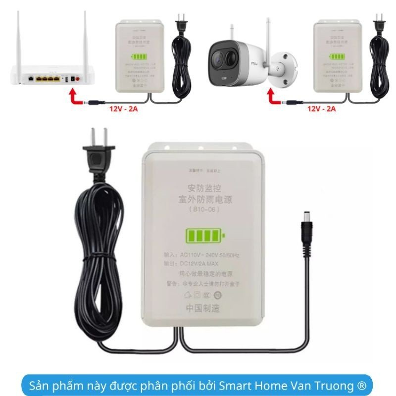 Bộ lưu điện UPS 12V, dl 2000mah Nguồn dự phòng 12V 5V  chuyên dùng cho wifi, camera wifi thiết bị khác 12v