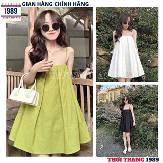 Đầm hai dây babydoll xếp ly -váy công chúa xinh xắn cực đáng yêu -THỜI TRANG 1989