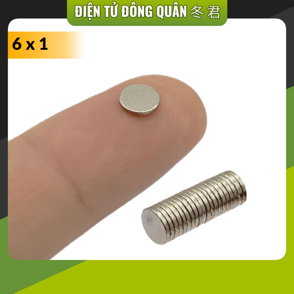 [HCM] Nam châm đất hiếm tròn 6x1mm (20 viên)