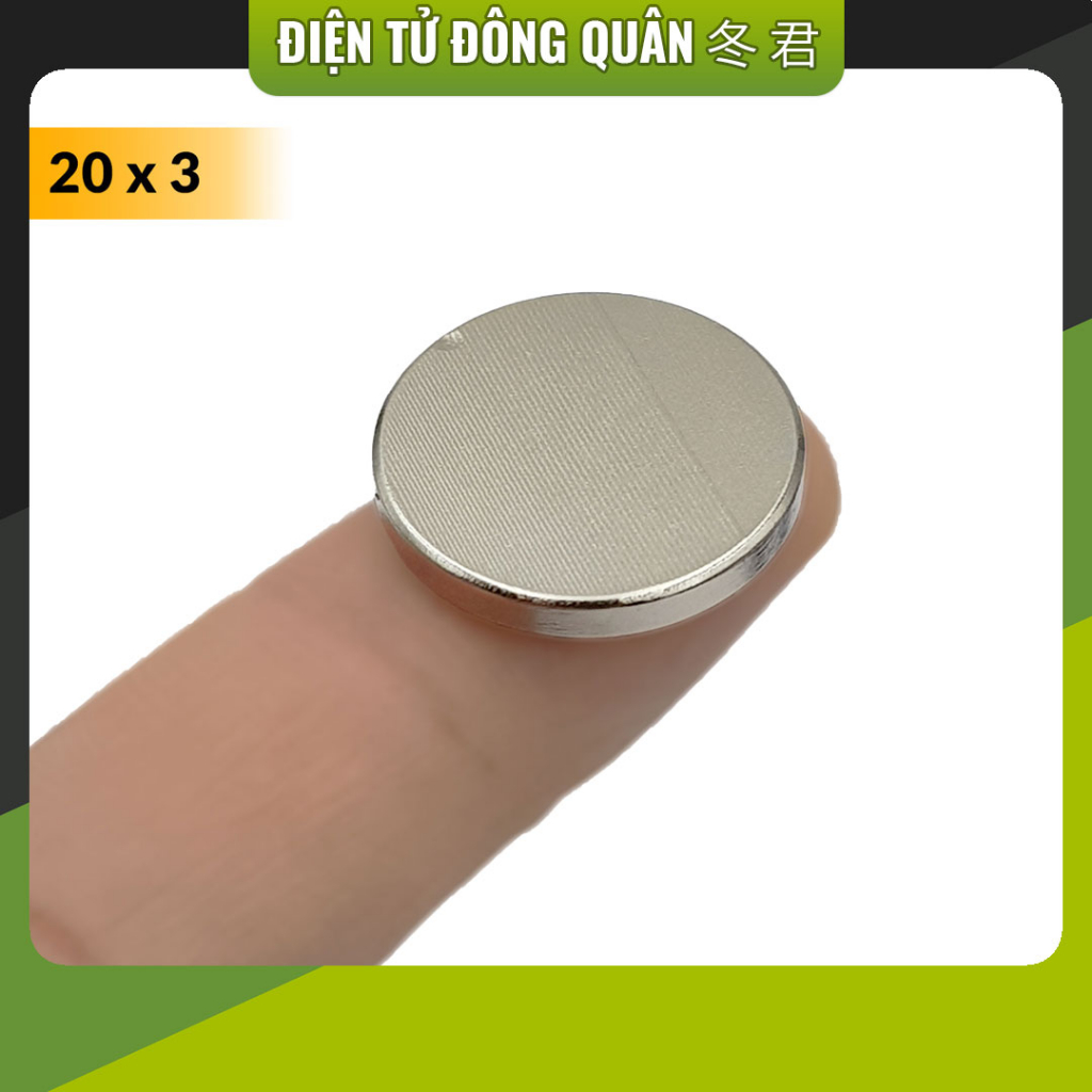 [HCM] Nam châm đất hiếm tròn 20x3mm N35
