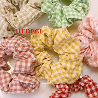 Cột tóc vải Scrunchies Caro ô nhỏ nhiều màu dễ thương HEDECI