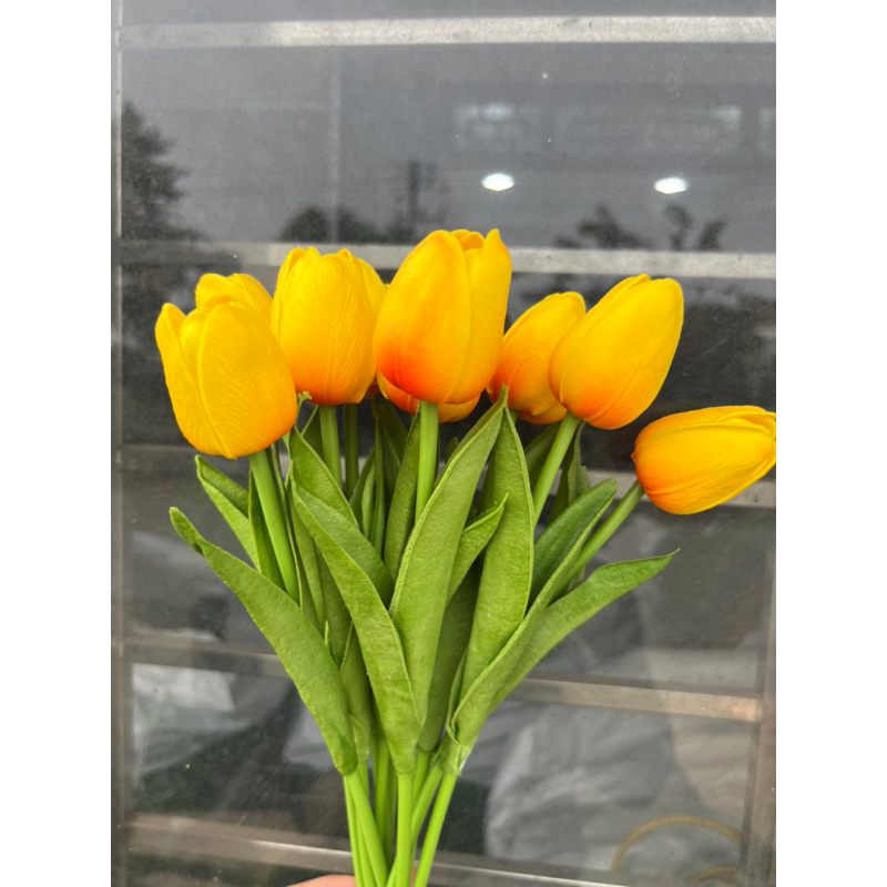 Hoa giả,hoa tuylip 1 Bông casu để bàn văn phòng,hoa trang trí