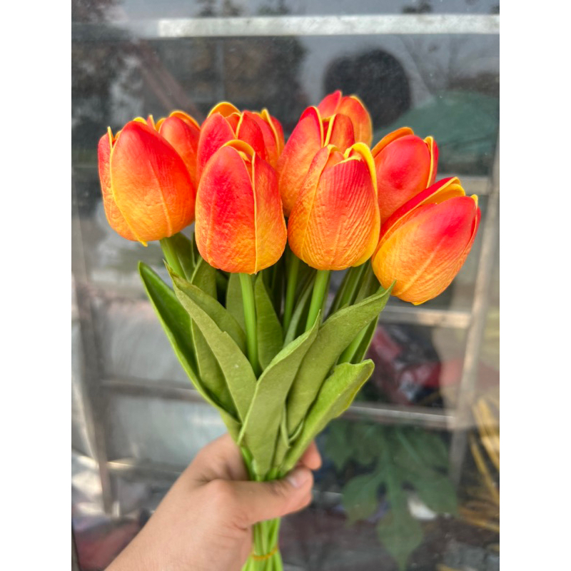 Hoa giả,hoa tuylip 1 Bông casu để bàn văn phòng,hoa trang trí