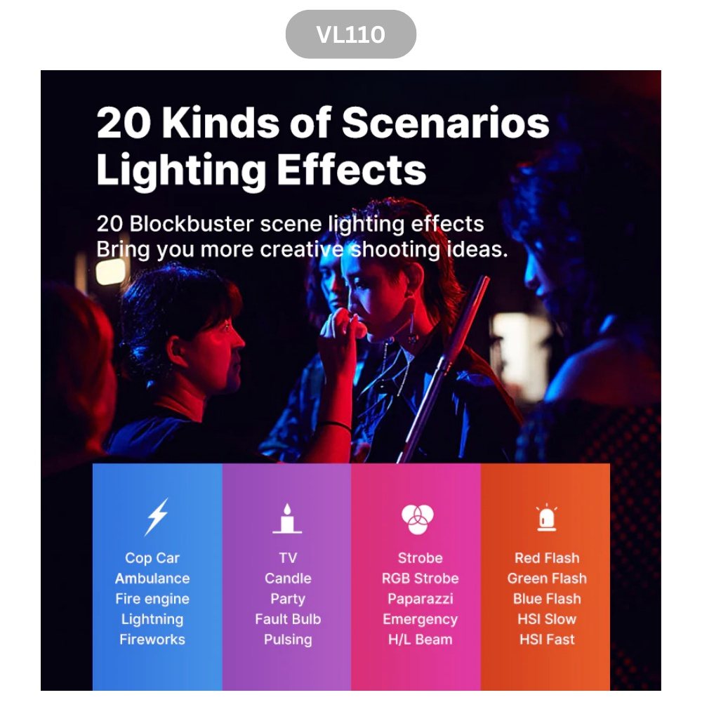 ULANZI VL110 RGB / VL119 RGB  - Đèn Ống Từ Tính Đổi Màu RGB - Hàng Chính Hãng