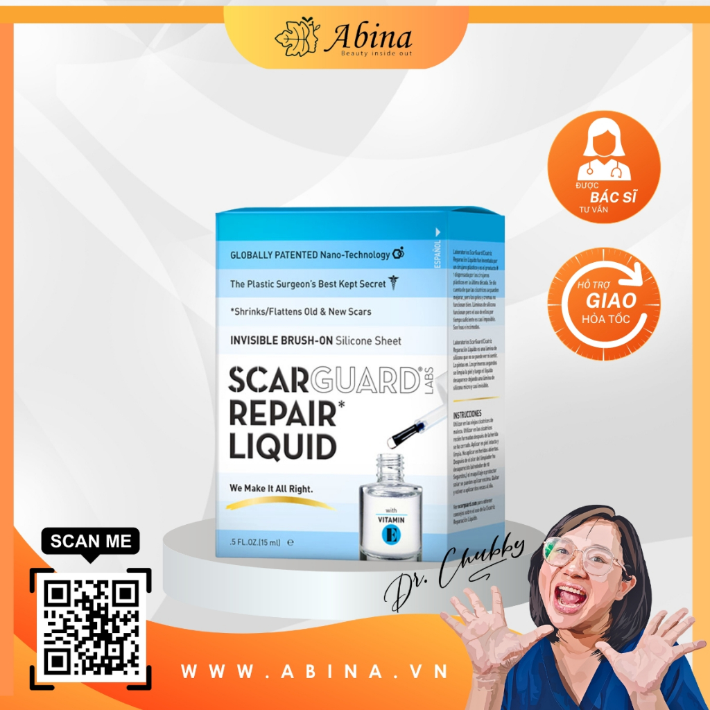 Gel mờ sẹo chuyên sâu bác sĩ thẩm mỹ tin dùng Scarguard Repair Liquid 15mL Dr Chubby