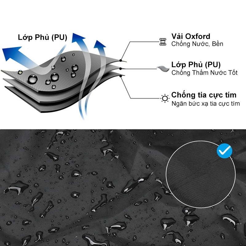 Bạt phủ xe máy So Easy chống nắng mưa chống bụi. áo trùm Xe Máy xe Honda các loại  BPX03 (Màu đen)
