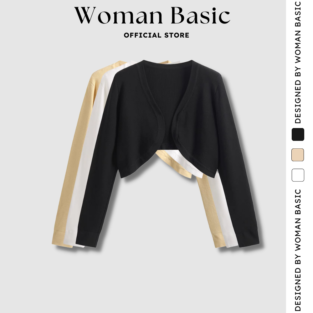 Áo khoác ngoài dáng lửng chất liệu len mỏng áo cardigan croptop thân trước vát tròn độc đáo phù hợp những ngày se lạnh
