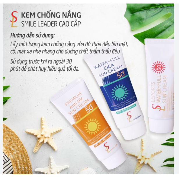 Kem Chống Nắng Vật Lý Smile Leader Premium Anti UV Sun Cream SPF 50+ PA++++