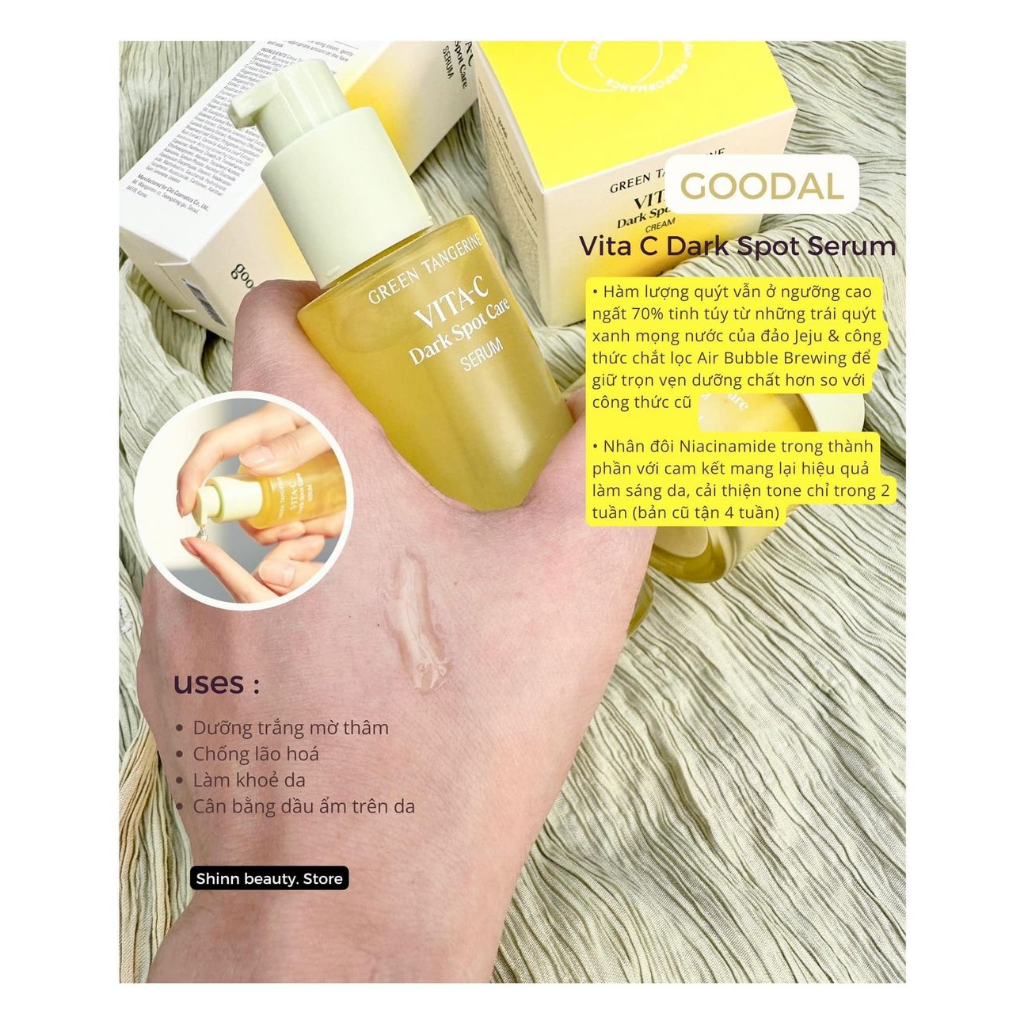 Serum Goodal Green Tangerine C Dark Spot 30ml-  Vị cứu tinh cho làn da thâm nám xỉ