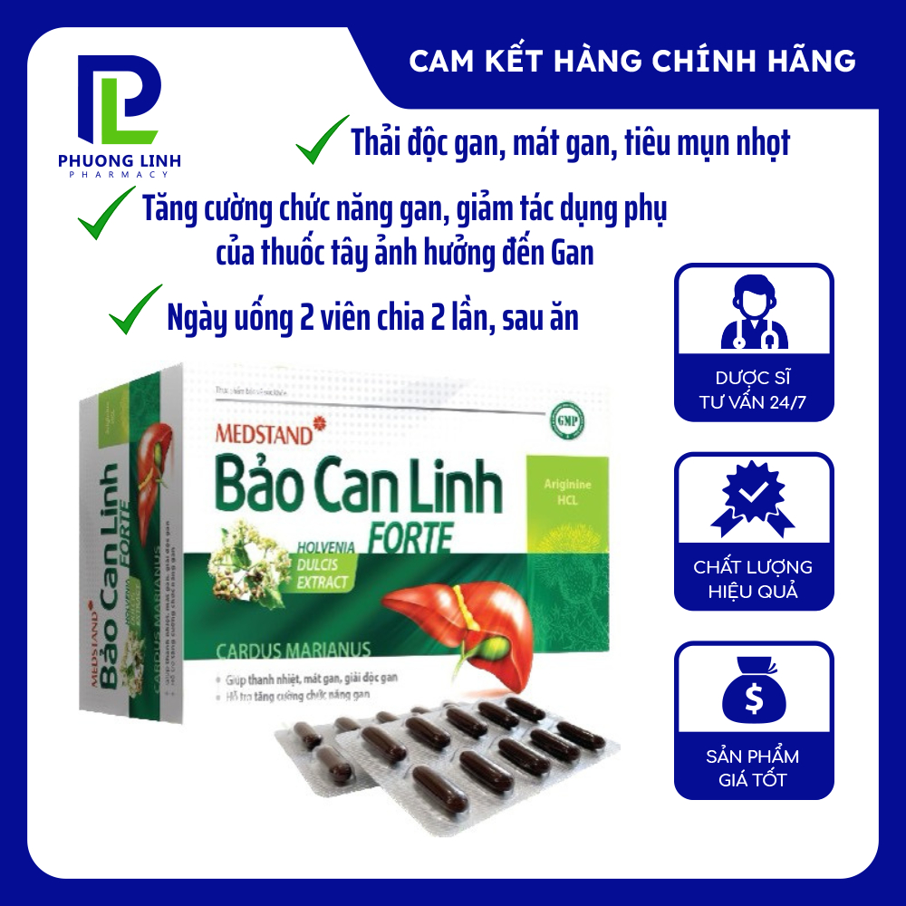 Bảo Can Linh Forte Medstand - Mát gan, thanh nhiệt, giải độc gan