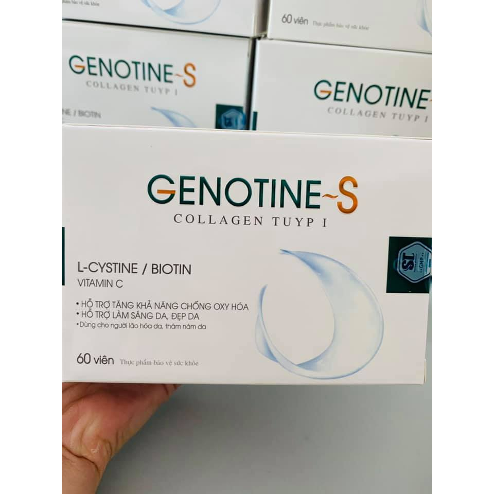 Viên uống GENOTINE-S bổ sung Collagen, Lcystine chống lão hóa, trắng da, đẹp da, cải thiện sạm nám
