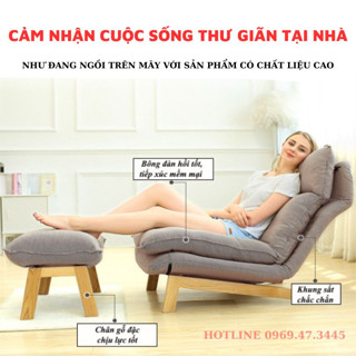 Ghế Thư Giãn Đọc Sách, Ghế Lười Kiểu Nhật Mẫu Mới Tặng Kèm Đôn