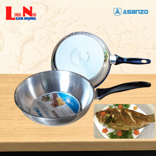 Chảo Từ Inox 3 Đáy Thân Cao 24cm Asanzo AC-C24( không nắp) Dùng Được Cho Tất Cả Các Loại Bếp- Gia Dụng Linh Nhi