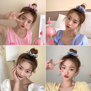 Cột Tóc Vải Caro - Dây buộc tóc Scrunchies Nhiều Màu Thêu Hoa Chấm Bi Dễ Thương