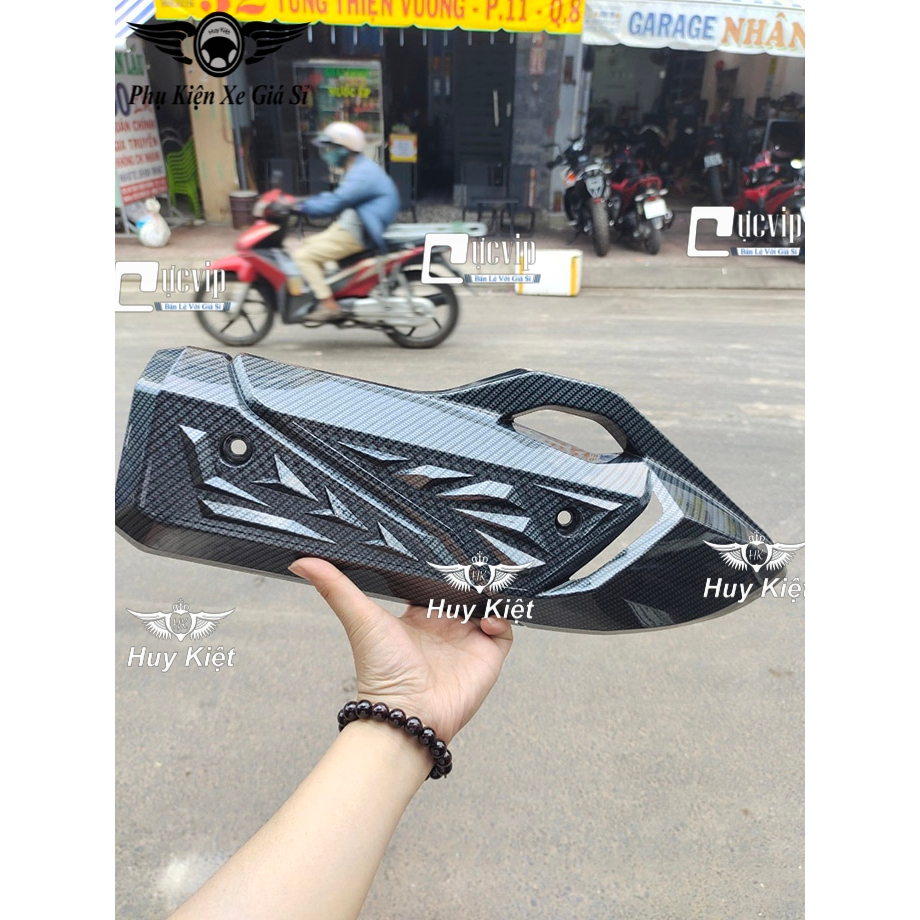 [Sale Khủng]Ốp Che Pô Vario 160, PCX 160, PCX 2021 - 2023 Carbon, Xi Mạ Crom, Đen Nhám 6014