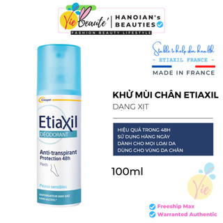 Xịt khử mùi chân Etiaxil Khử mùi, ngăn ngừa mồ hôi chân - Etiaxil Déodorant Anti-Transpirant 48h Pieds 100ml