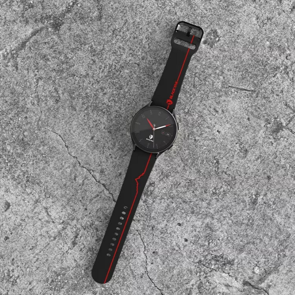 Bộ dây đồng hồ silicone 20mm + túi Black Yak cho Galaxy Watch 6 / 5 / 4