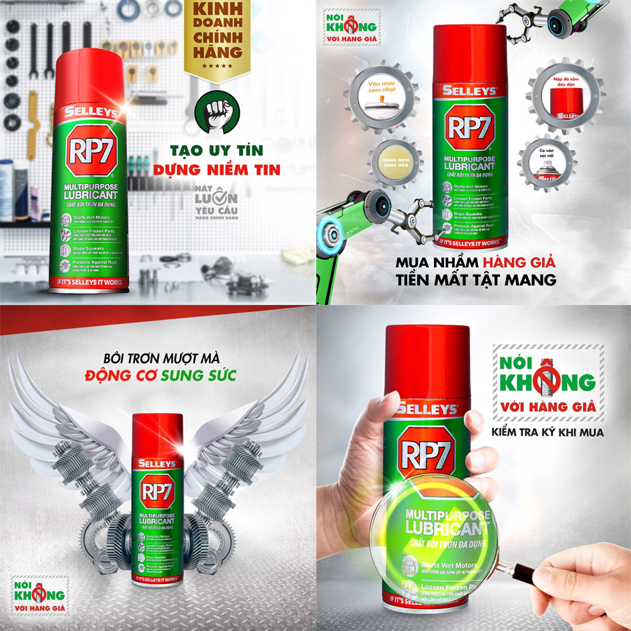 Chai xịt chống rỉ sét RP7 Selleys 175gr/350gr bôi trơn, chống ăn mòn kim loại - Hàng chính hãng