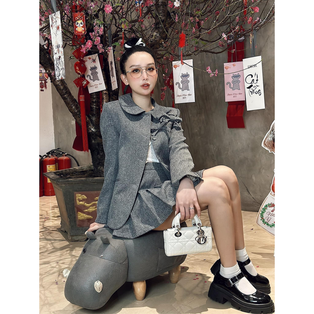 Túi xách túi đeo chéo super tag bạc 3 ô da lì fullbox chất đẹp