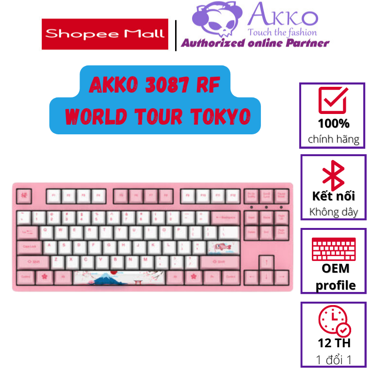 Bàn phím cơ AKKO 3087 RF World Tour Tokyo (Dual-mode / AKKO sw v3)