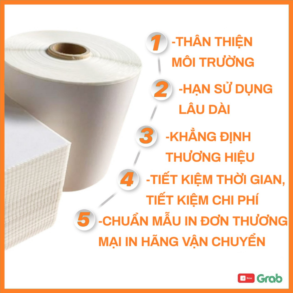 Giấy in đơn hàng TMĐT 100x150mm in decal nhiệt bill hóa đơn cỡ A6 tự dán không cần băng dính HÌNH THẬT