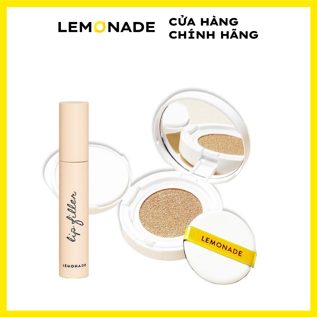 Combo phấn nước Lemonade Matte Addict Cushion 15g và son lót đầy môi LipFiller 4.5g