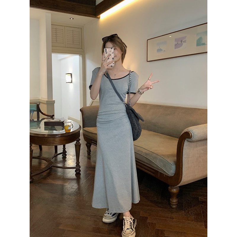 Đầm body khoét lưng TABISHOP Váy maxi đi biển thiết kế tôn dáng trẻ trung phong cách Hàn Quốc đi chơi đi tiệc