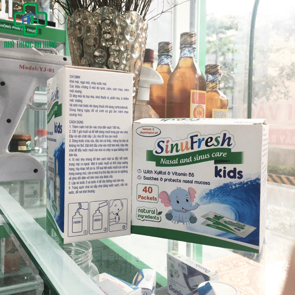 Combo Bình Rửa + Muối Rửa Mũi SinuFresh Kisd Của Cát Linh - Thành Phần Tự Nhiên Chăm Sóc Mũi Xoang Cho Bé Từ 1 Tuổi