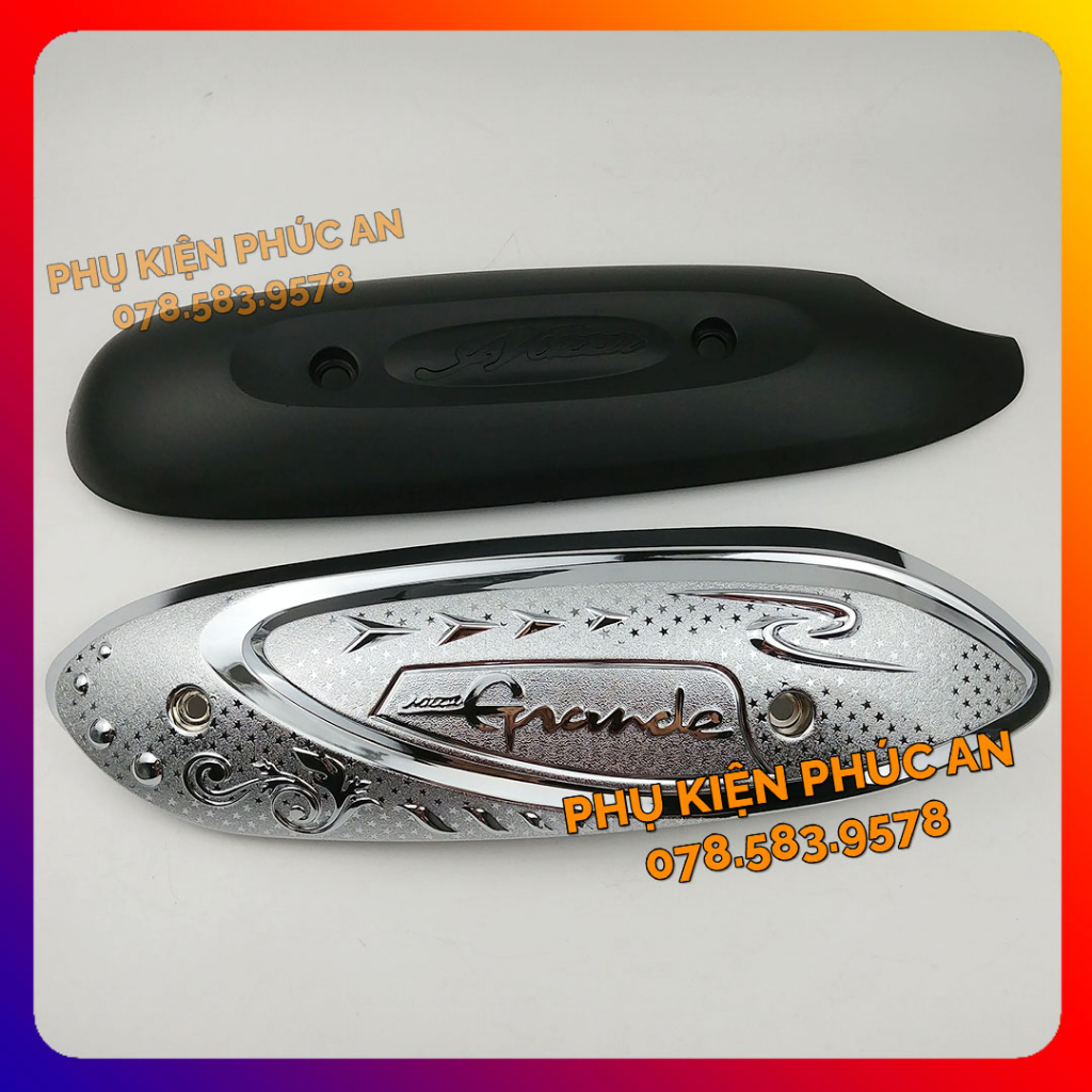 Ốp che ống pô xe Nozza đời đầu, Grande năm 2014 đến 2023 - pát bô cách nhiệt ống xả đời mới