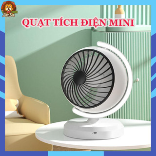 Quạt mini tích điện hình quả địa cầu, có đèn led đa năng