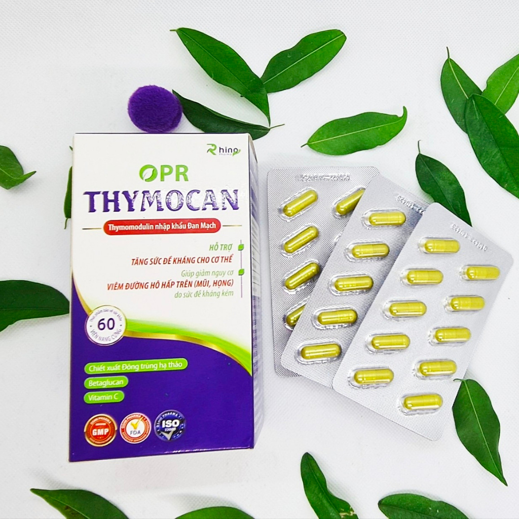Opr thymocan, Thymomodulin tăng đề kháng, giảm ho, giảm biểu hiện hô hấp trên - Hộp 60 viên