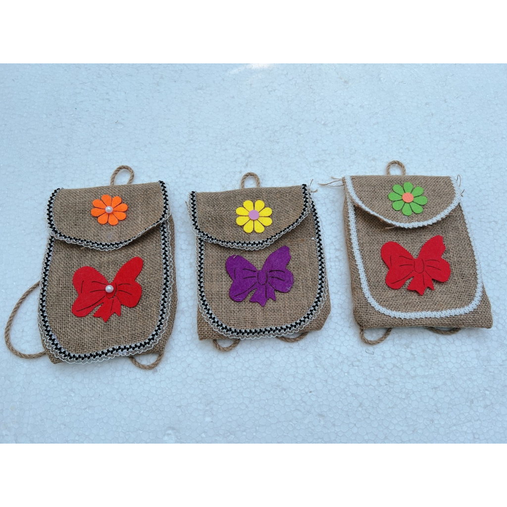 Bộ túi vải đay 4 món đồ dùng mầm non cho bé