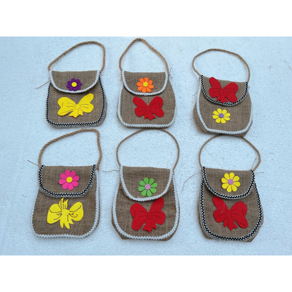 Bộ túi vải đay 4 món đồ dùng mầm non cho bé