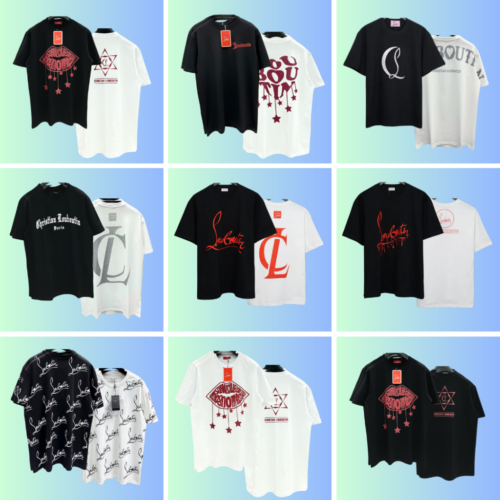 Áo Louboutin Kim Tuyến Đủ Mẫu Hottrẹnd 2023 - Áo Phông unisex nam nữ Cotton oversize form rộng ulzzang