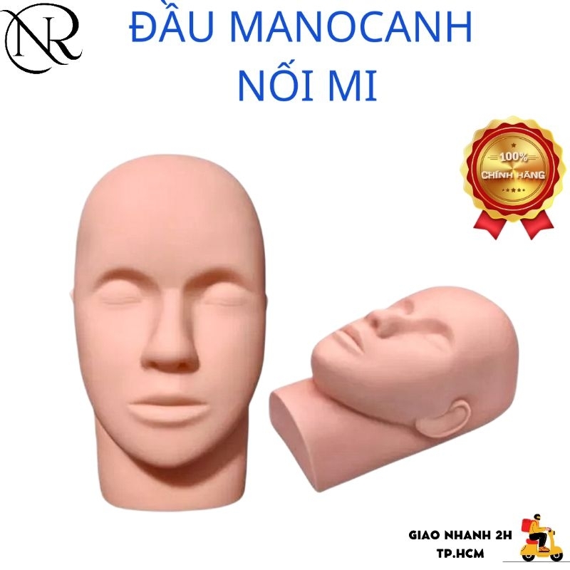 Đầu Manocanh Tập Nối Mi, Massage Trong Spa, Đầu Manocanh Silicon Mềm - REDNAILS.