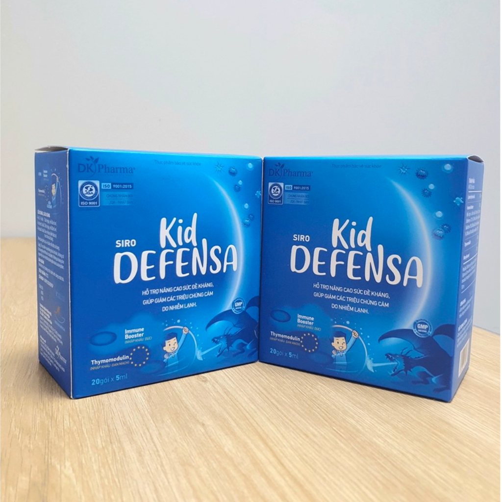 Siro Kid DEFENSA, tăng đề kháng cho bé, với Lysine giúp giảm triệu chứng cảm cúm - Hộp 20 gói x 5ml