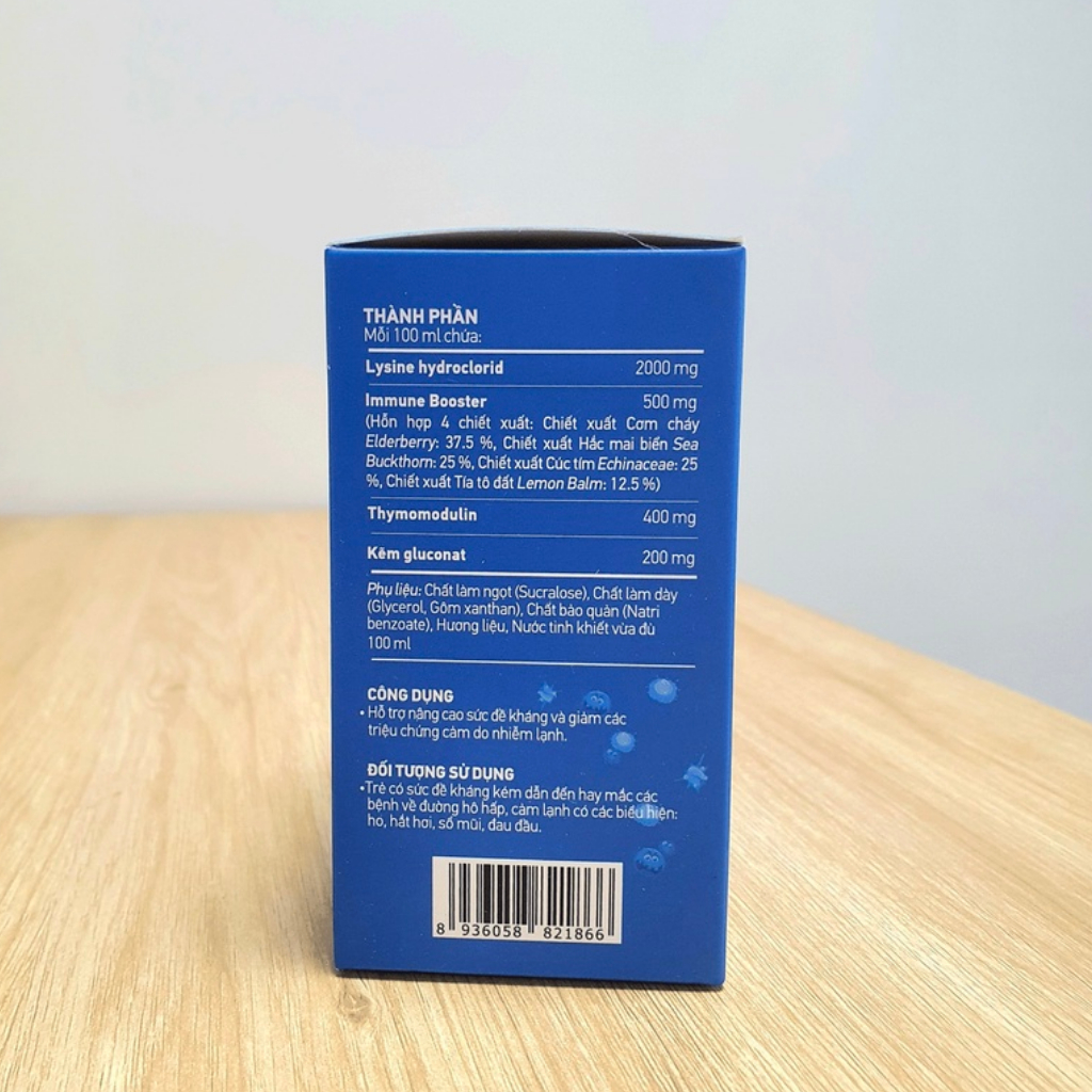 Siro Kid DEFENSA, tăng đề kháng cho bé, với Lysine giúp giảm triệu chứng cảm cúm - Hộp 20 gói x 5ml