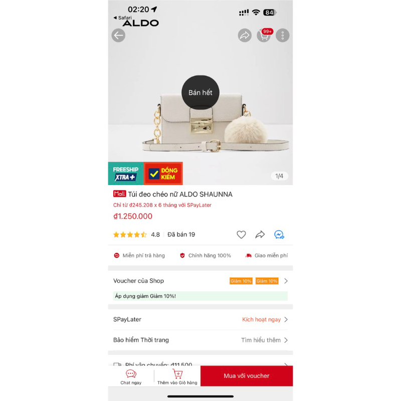 Túi ALDO SHAUNNA - có ảnh thật