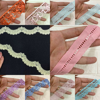   Phụ liệu may giá rẻ  Ren viền trang trí quần áo ren chỉ thêu thô thêu nhiều màu 