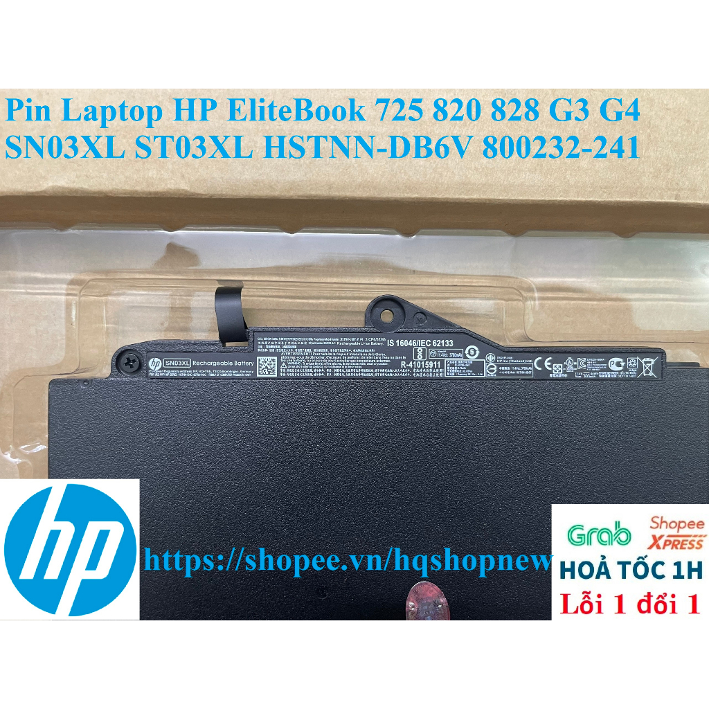 ⚡ Pin Laptop HP EliteBook 725 820 828 G3 G4 SN03XL ST03XL HSTNN-DB6V 800232-241