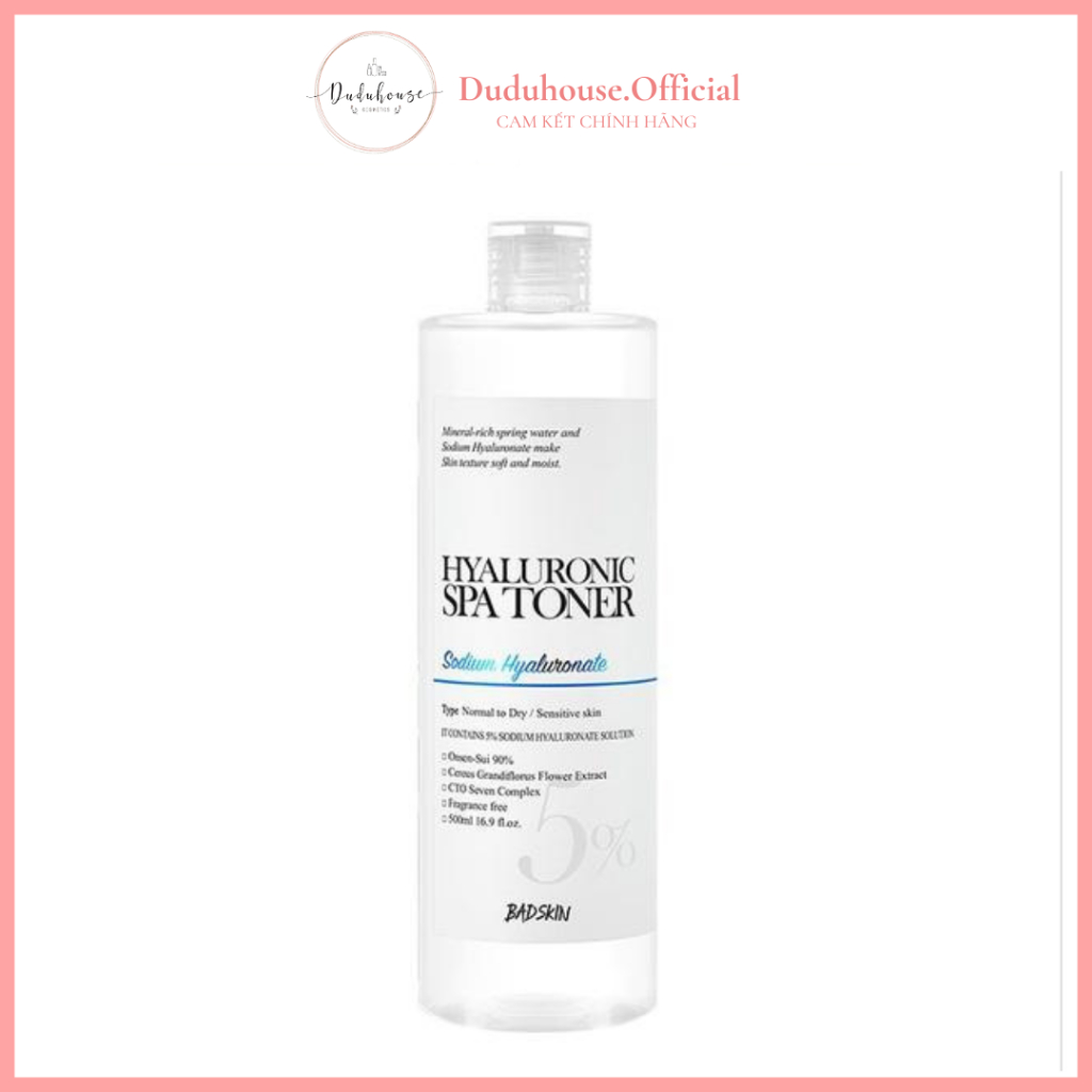 NƯỚC HOA HỒNG BADSKIN HYALURONIC SPA TONER 500ml