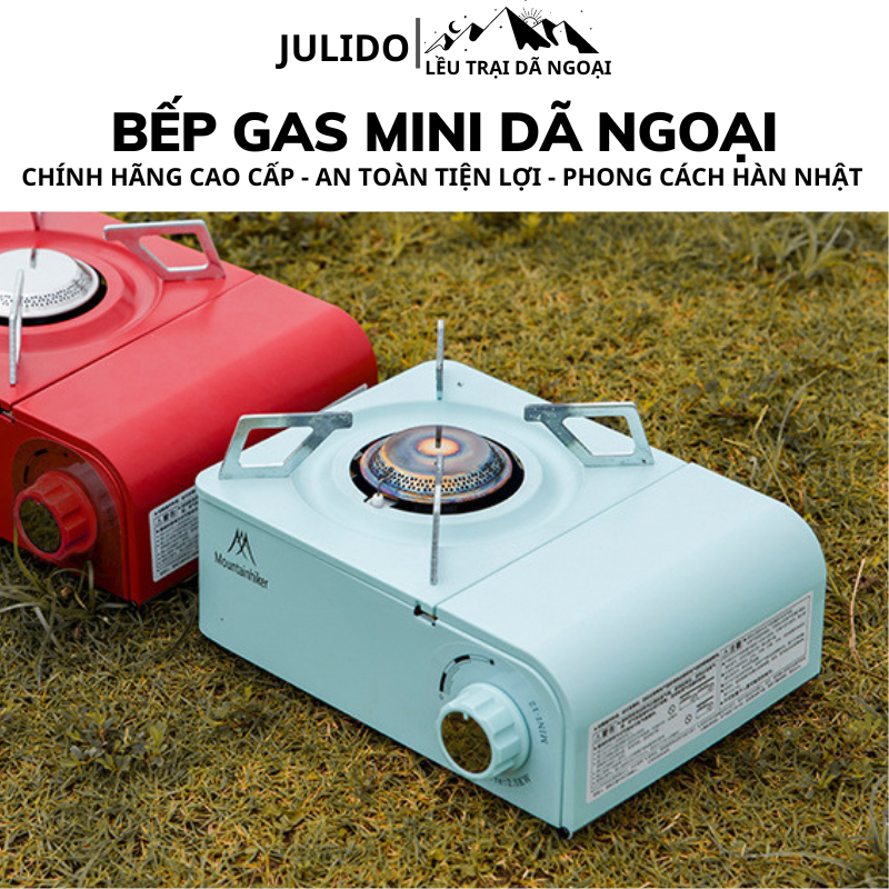 Bếp Gas Mountainhiker Chính hãng - Bếp gas mini du lịch An toàn Nhỏ gọn - Bếp gas gấp gọn Tặng kèm hộp - V04