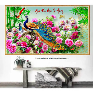 Tranh thêu chữ thập Gia hòa vạn sự hưng