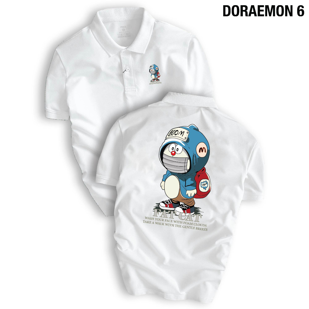 Áo thun POLO nam nữ DORAEMON 6 hình in sắc nét, thiết kế đáng yêu, phong cách cool ngầu