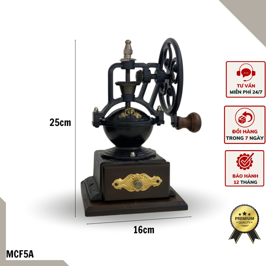 Máy xay hạt mini bằng tay MCF5A chất liệu gang gỗ xay cà phê, tiêu rất tiện dụng