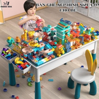 Bàn xếp hình bàn lắp ghép lego đa năng size lớn cao cấp kèm bộ lego siêu