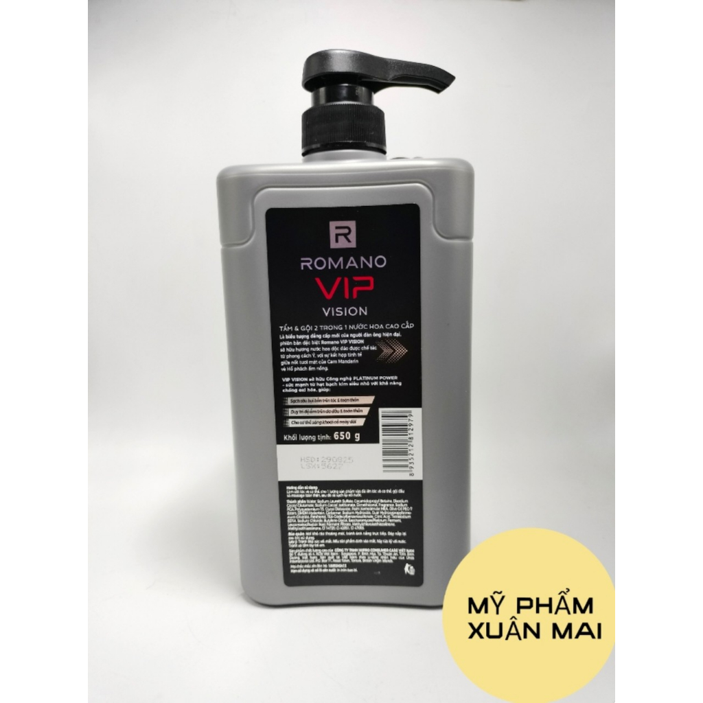 Tắm Gội 2IN1 ROMANO VIP Hương Nước Hoa